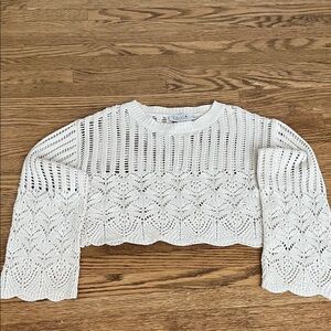 Molly Bracken Cream Open-Knit Sweater